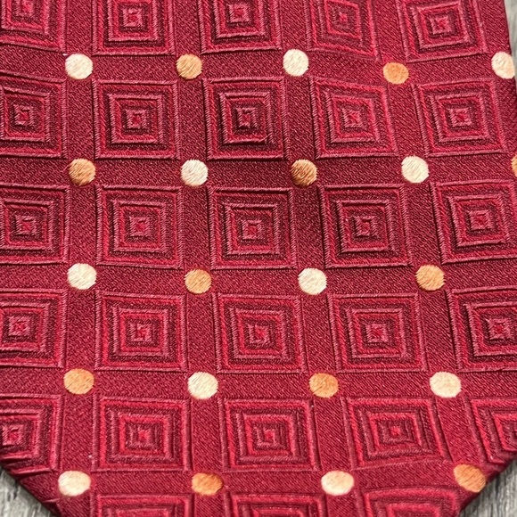 Ermenegildo Zegna Tie Red Polka Dot Classic Power 100% Silk Made in Italy - Picture 5 of 12